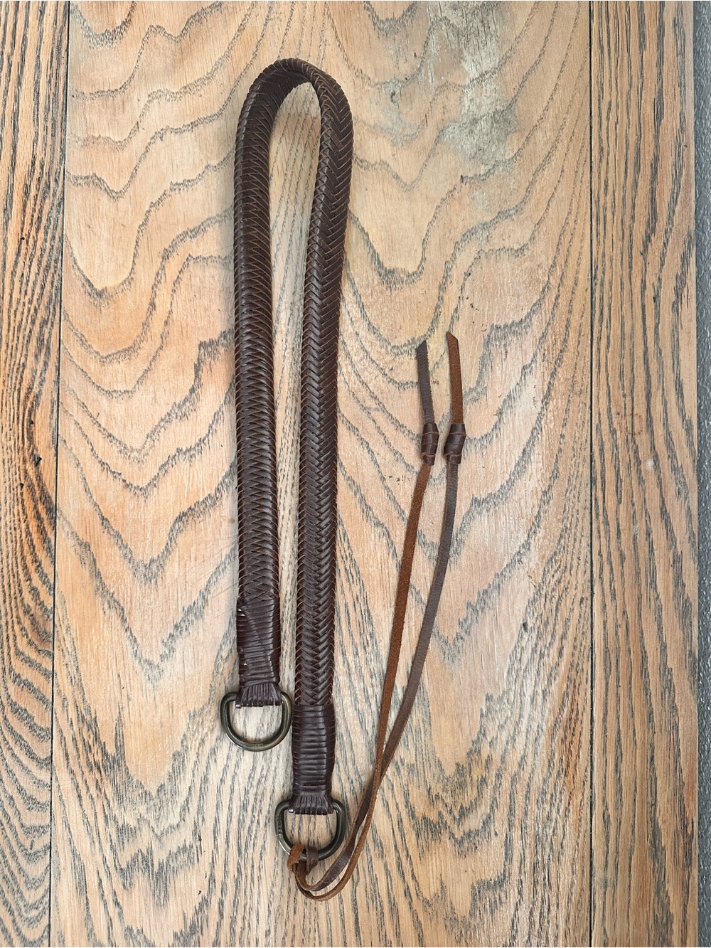 Fendi Brown Woven Leather Strap with Brass Rings - Picture 5 of 5